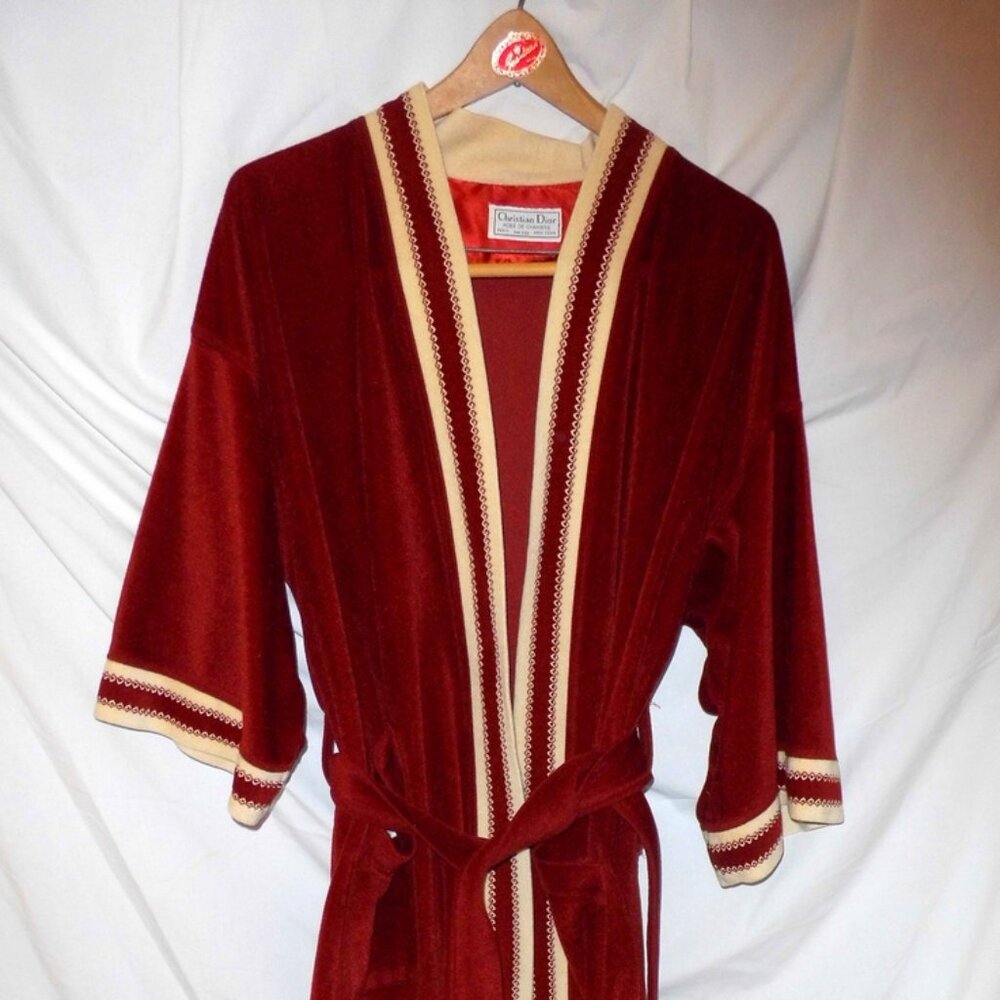 Christian Dior Robe De Chambre Velour One Size Vintage